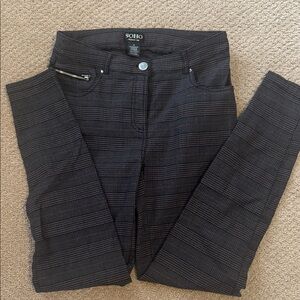Soho Women's Dark Plaid Skinny Pants
